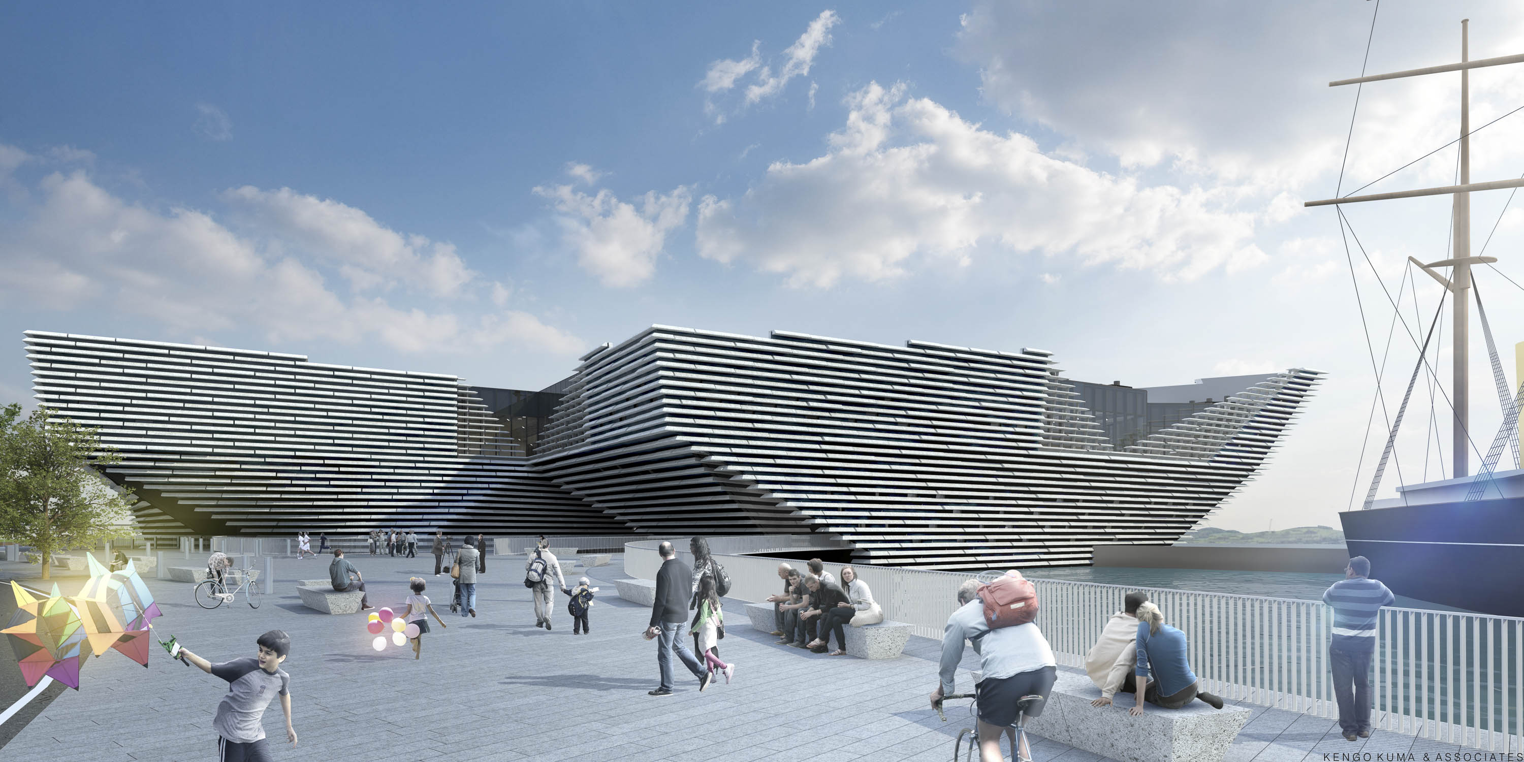 Architects render of V&A Dundee. Copyright Kengo Kuma Associates