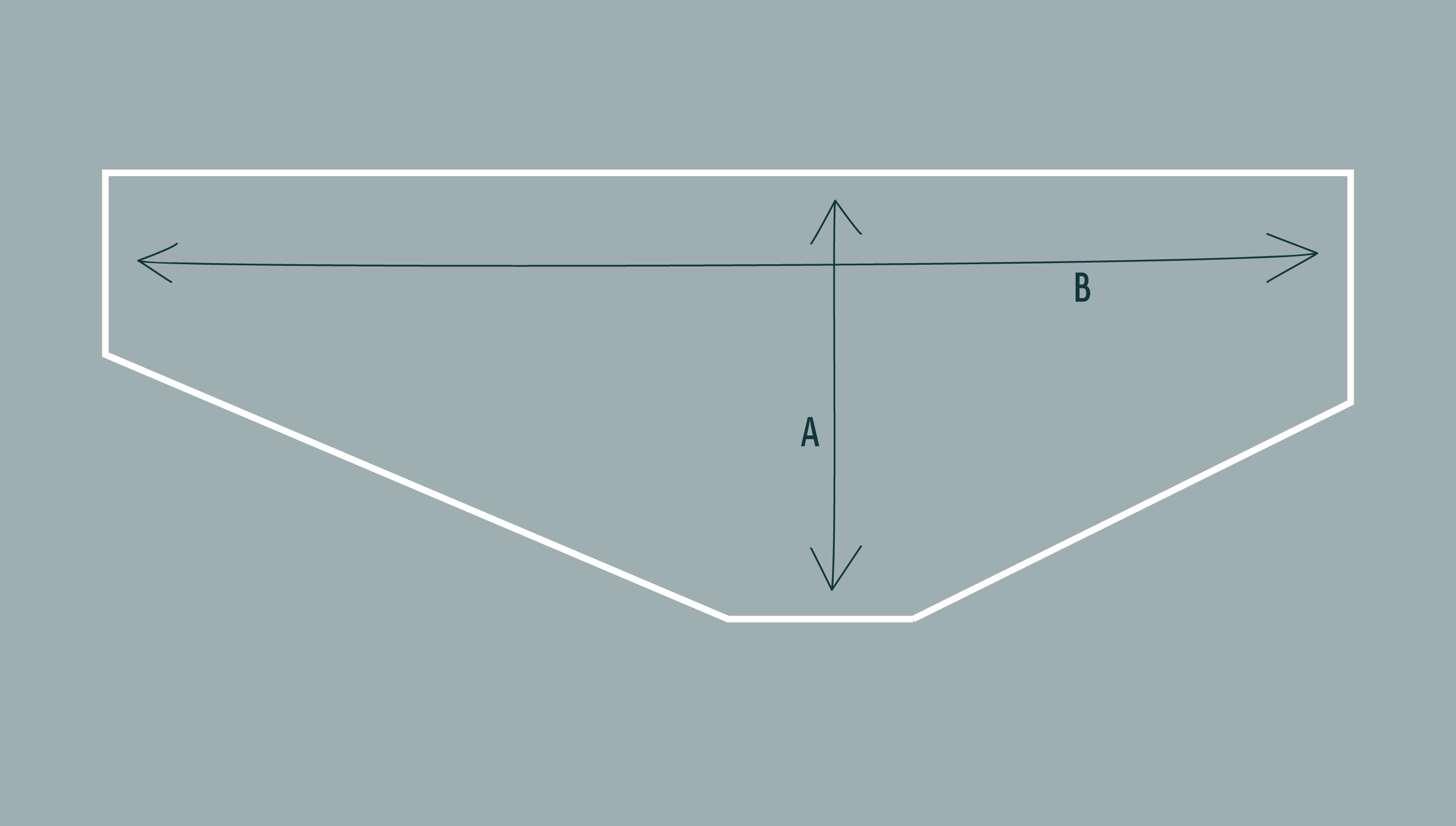 Marlet large merino modern shawl - diagram to show dimensions and shape