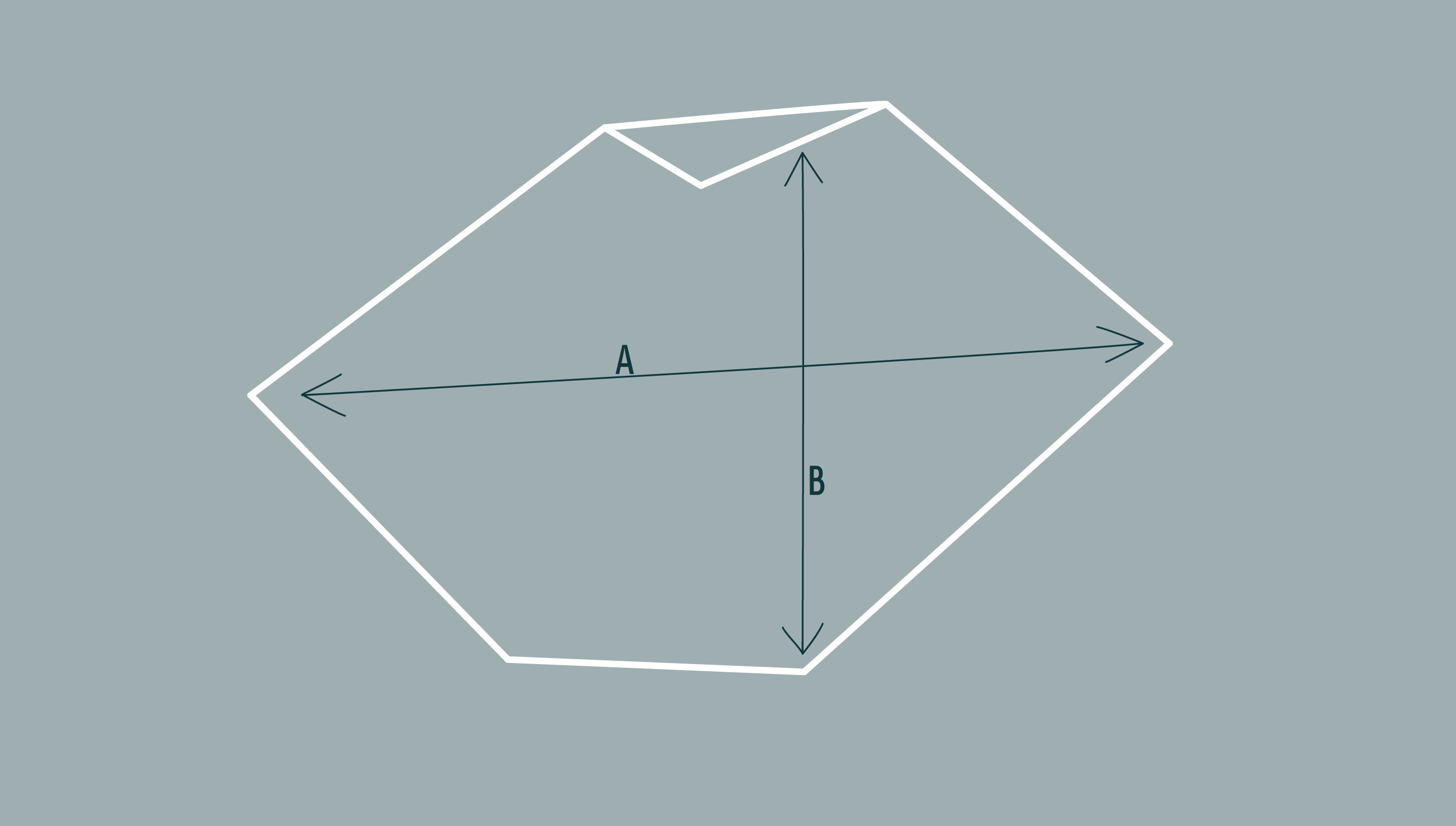 Diagram of shoormal cape to show shape and dimensions