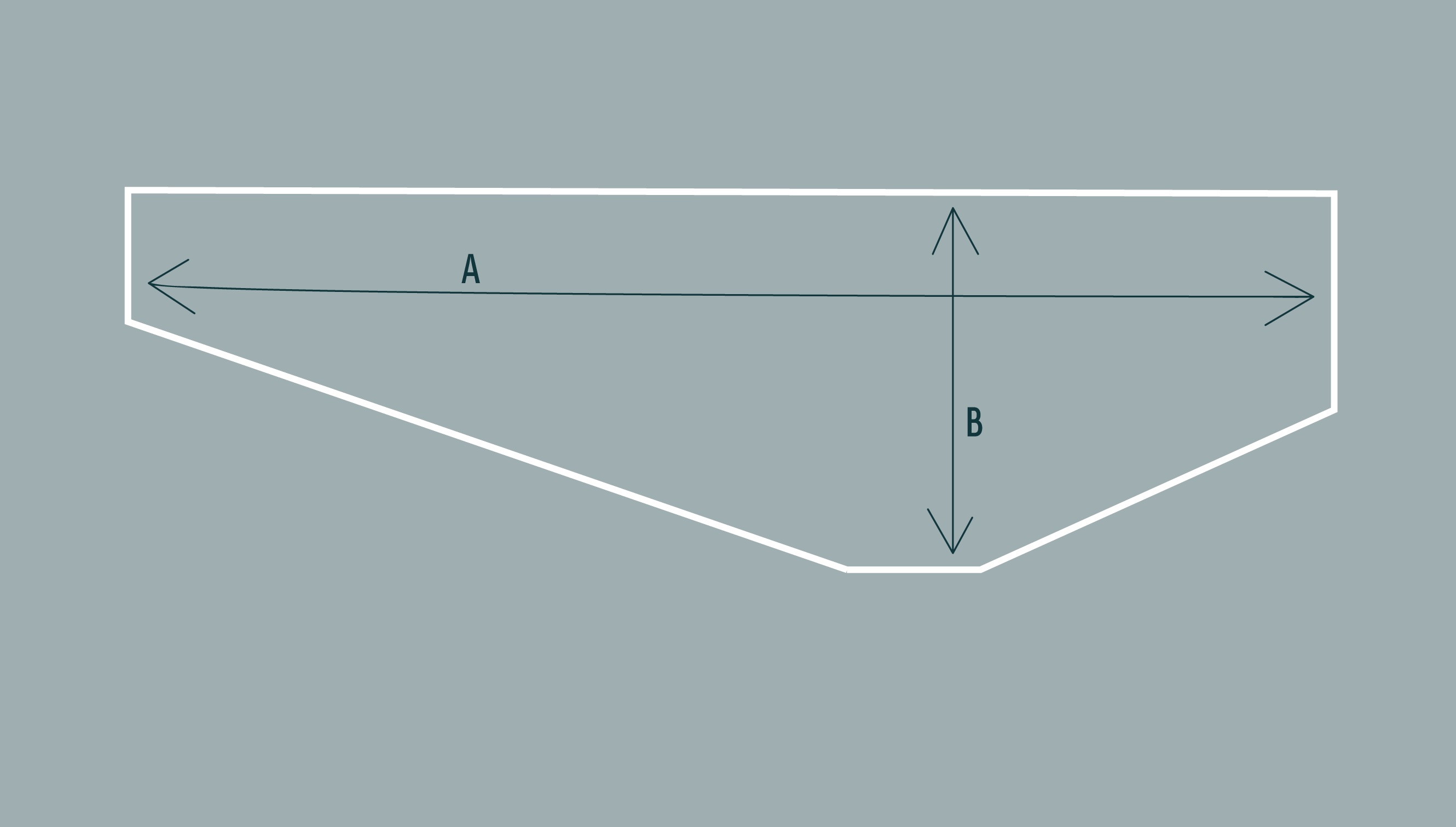 knitted Rani asymmetric Shetland shawl - diagram to show shape and measurements