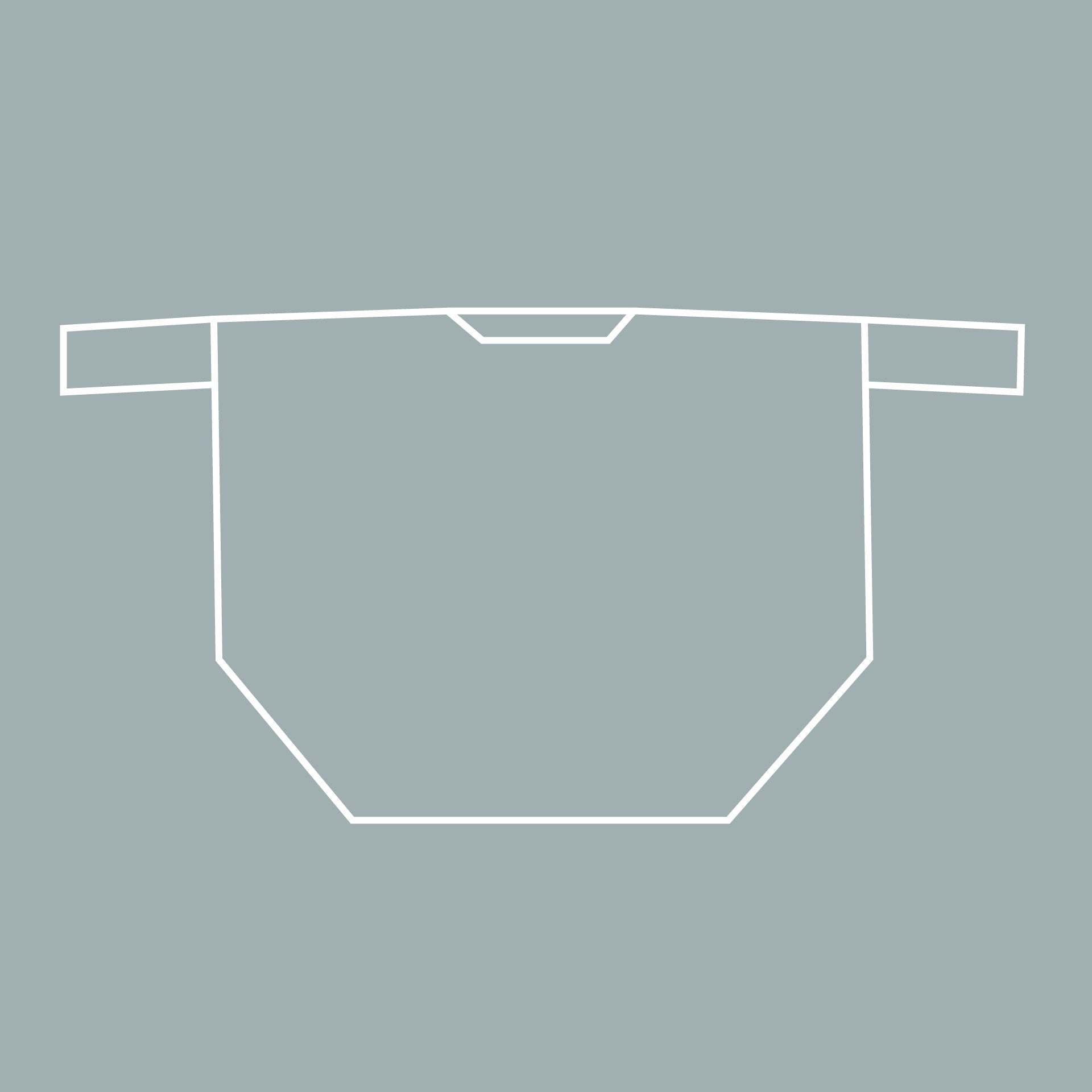 Diagram of the saand easy loose top. with bracelet sleeves and a roomy, boxy body.