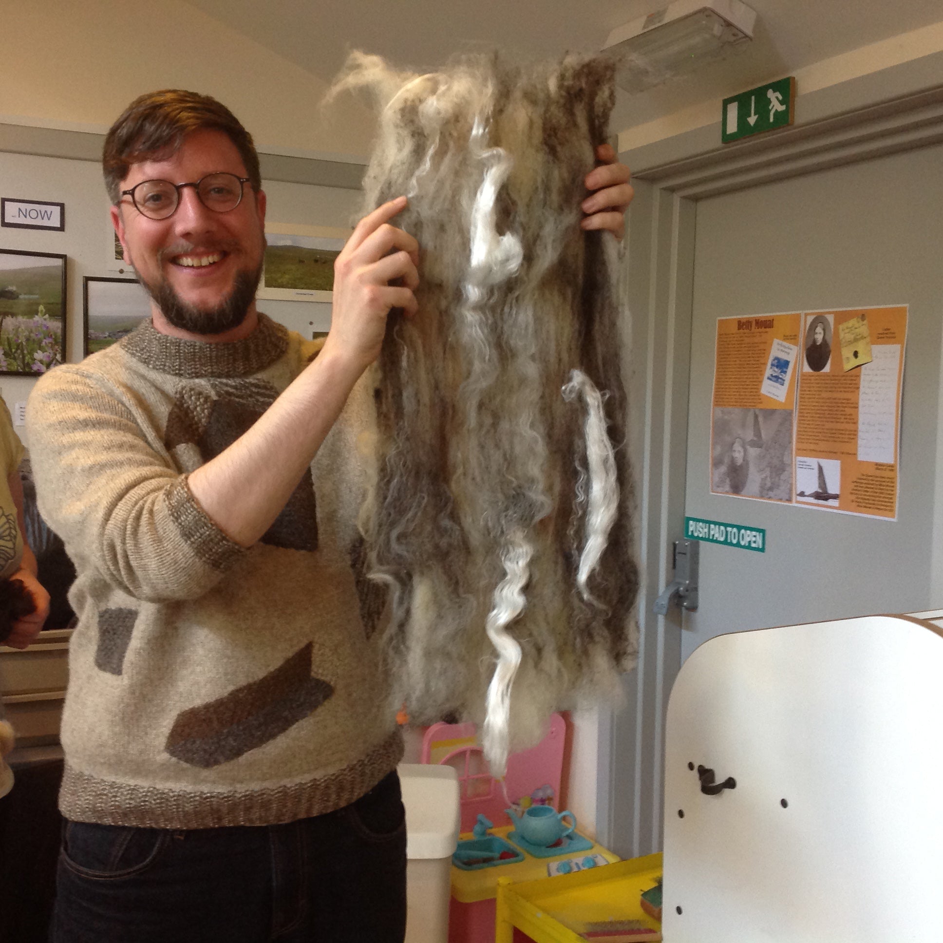 Tom of Holland during a fleece preparation workshop, Shetland