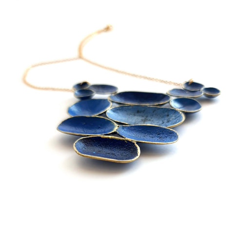 handpainted blue necklace