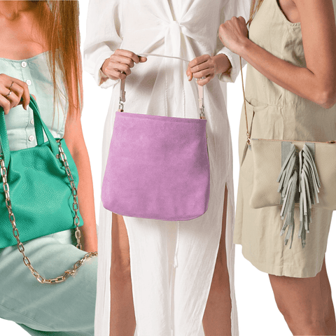 pastel color leather bags