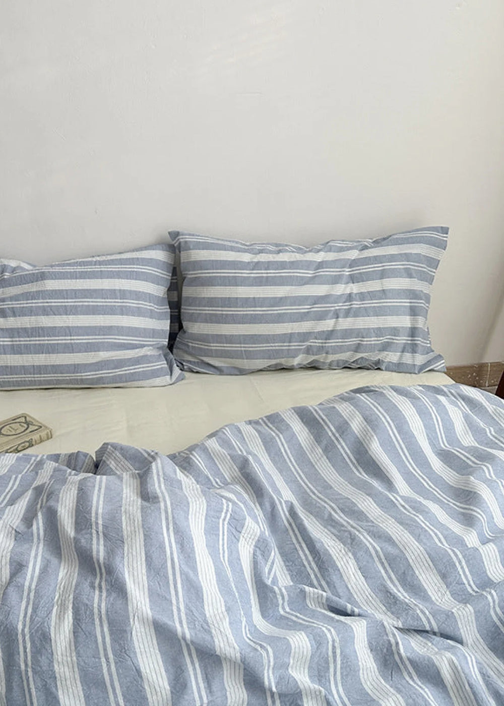 Blue Striped Washed Cotton Bedding by Ever Lasting