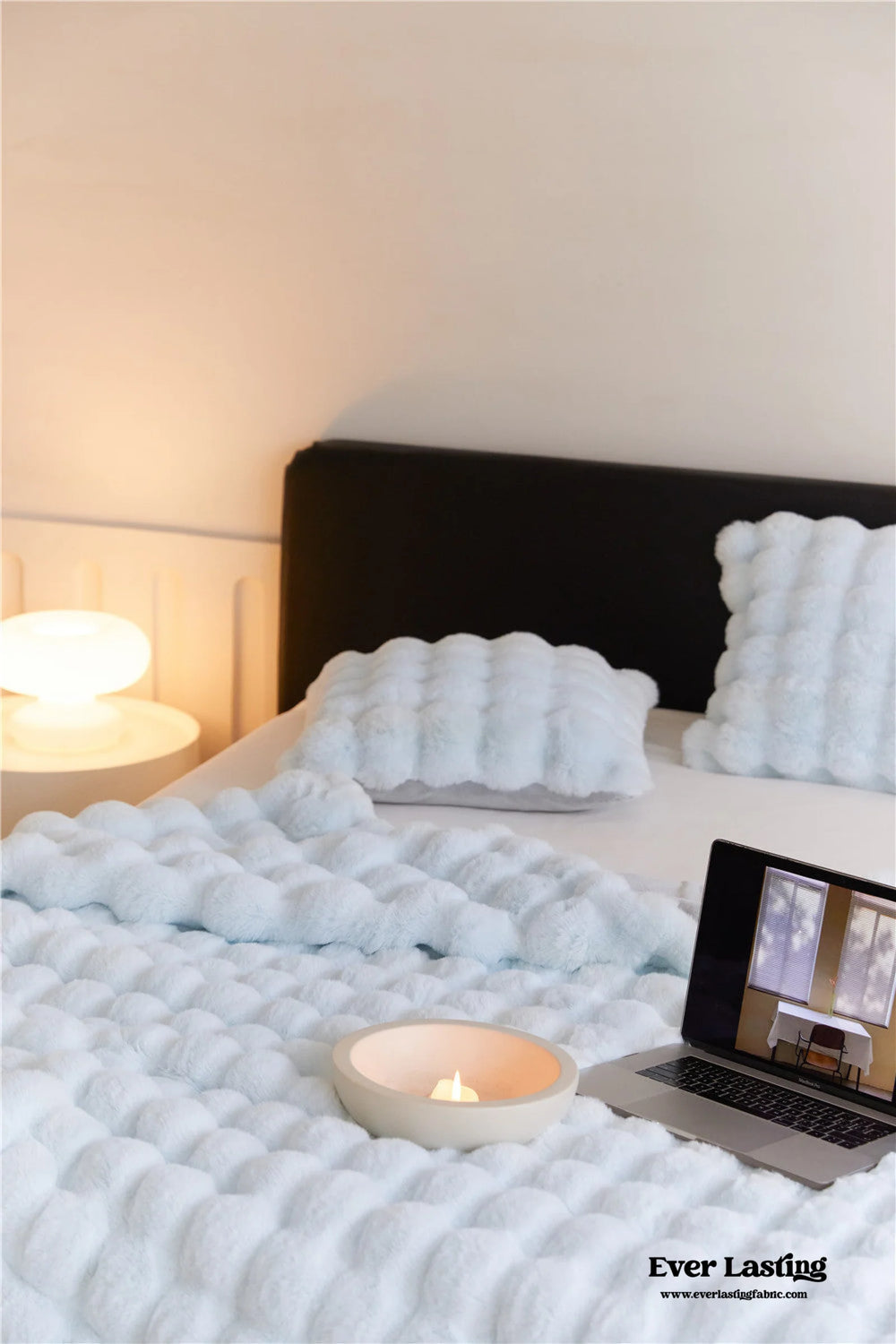 Fluffy Plush Throw Blanket / Blue by Ever Lasting