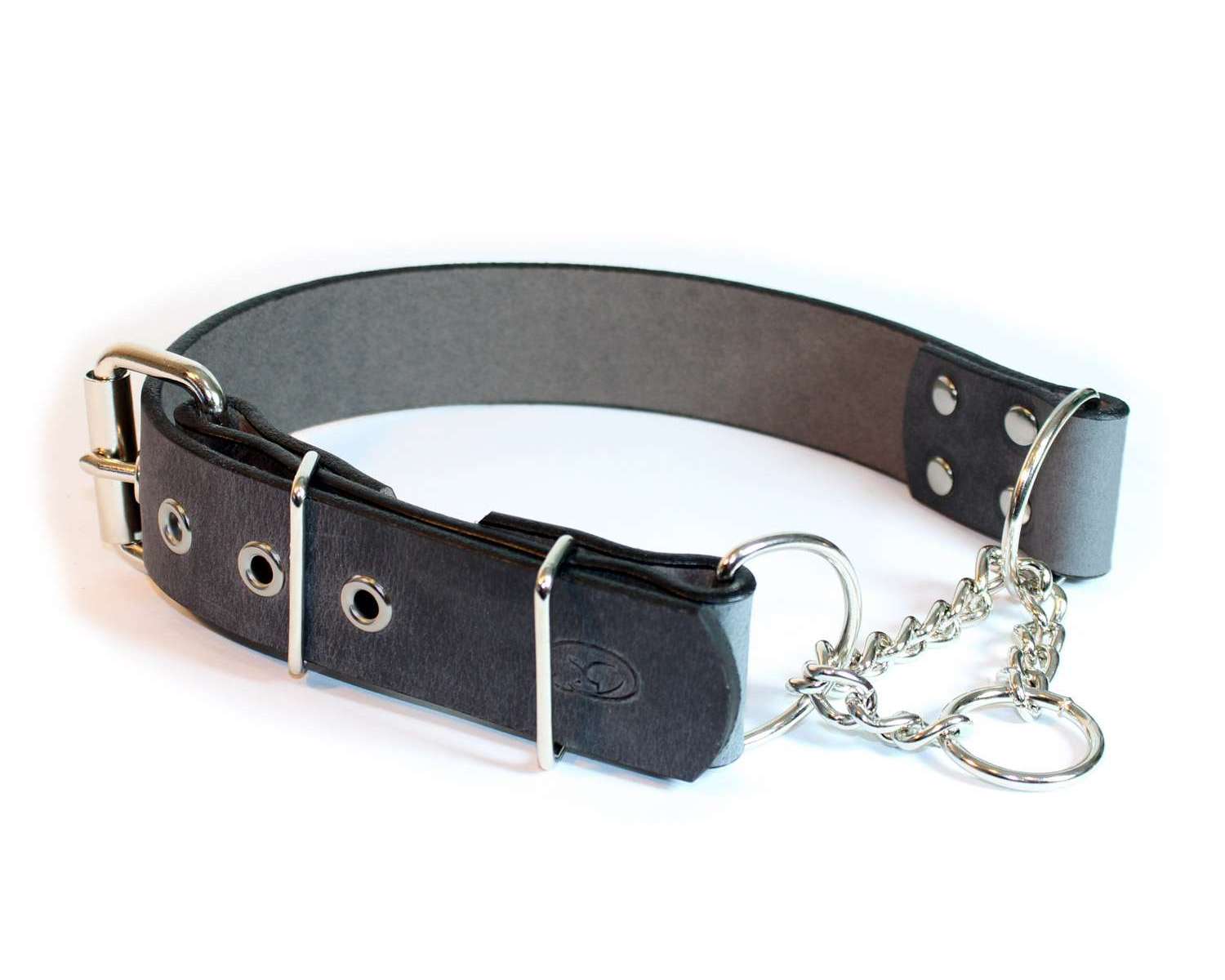 martingale collar with buckle and chain