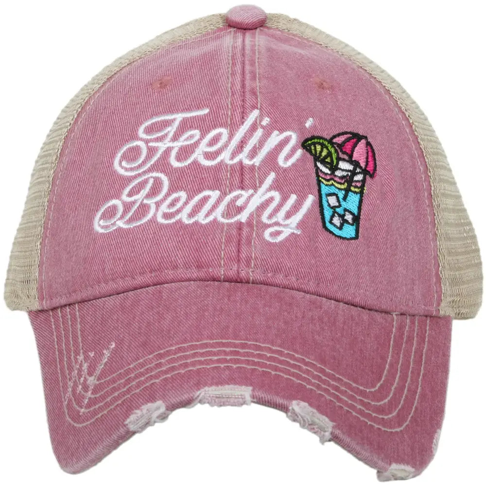 Embroidered Boutique unisex adjustable mesh trucker Per Martini Feelin caps beachy Stacy\'s – back Pink