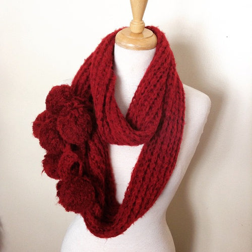 Scarf {Red.Scarlet.Knit.Poms} Long and Infinity scarf. I tied the ends to show this look $5