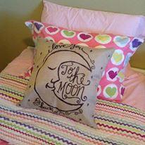 Pillow or pillow case { I love you to the moon and back }