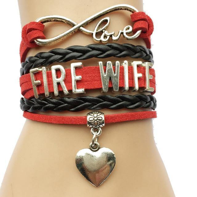PROUD Firefighter Wife - Thin Red Line Cuff Bracelet – Stamps of Love, LLC