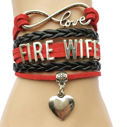 Bracelet { Fire wife } Firefighter. Heart. Infinity. Love.