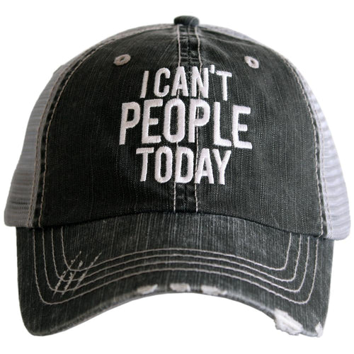 I cant people today Hat Embroidered gray distressed adjustable trucker cap Unisex