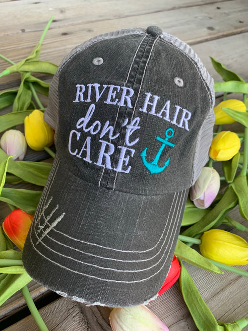 Hats { Lake hair don't care } { Happy Camper } { River hair don't care } { Beach hair don't care } { Tailgate hair don't care }