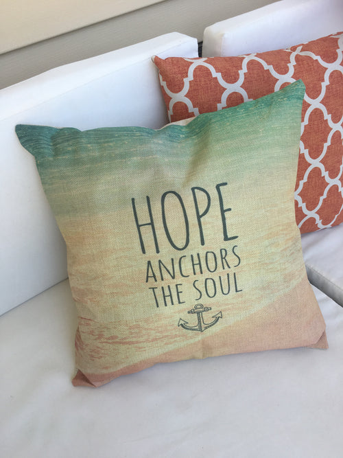 Pillow cases and pillows Hope anchors the soul Home is where the anchor drops Sleeping with sirens 17 x 17 burlap zipper closure pillow covers