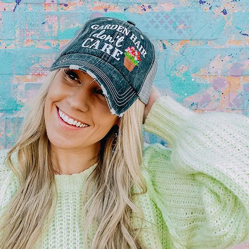 Garden hats GARDEN hair dont care Embroidered trucker caps Flowers