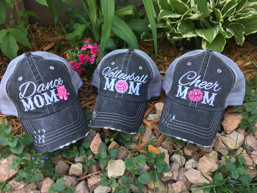 Sports mom hats Embroidered womens trucker caps