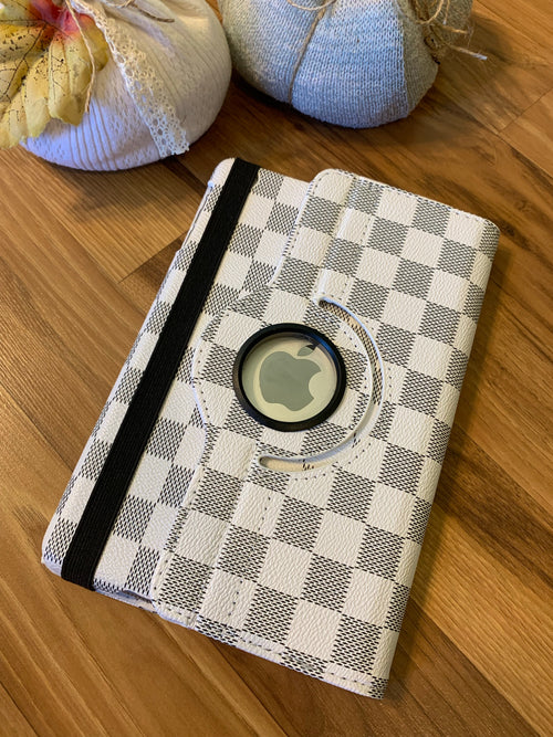 { Apple ipad mini case holder } Plaid check designer inspired. Rotated so you can prop up for easy viewing. 7.9 inch. 3 colors!