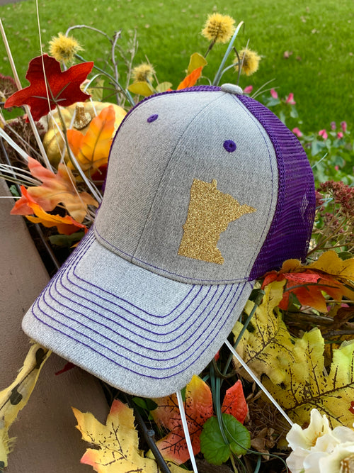 Hats { Minnesota Vikings } purple and gold. Minnesota Gophers. Maroon and gold. Twins. Red and blue. Trucker hats. Adjustable. Any states available. Handmade.