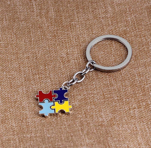 Keychain { Autism } Puzzle pieces • Silver • $5 jewelry