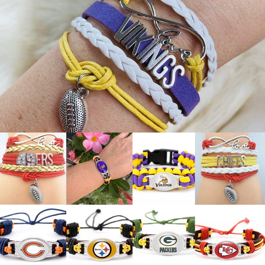 Green Bay Packers Football Bracelet  Unisex brown leather – Stacy's Pink  Martini Boutique