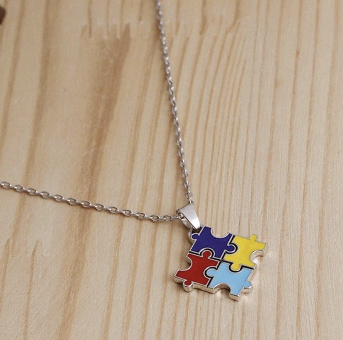 Autism Necklace for Ladies Jigsaw Heart ASD Aspergers Support Love  Awareness Puzzle Piece Pendant Jewelry Jewellery Gift for Mom Womens UK -  Etsy Denmark