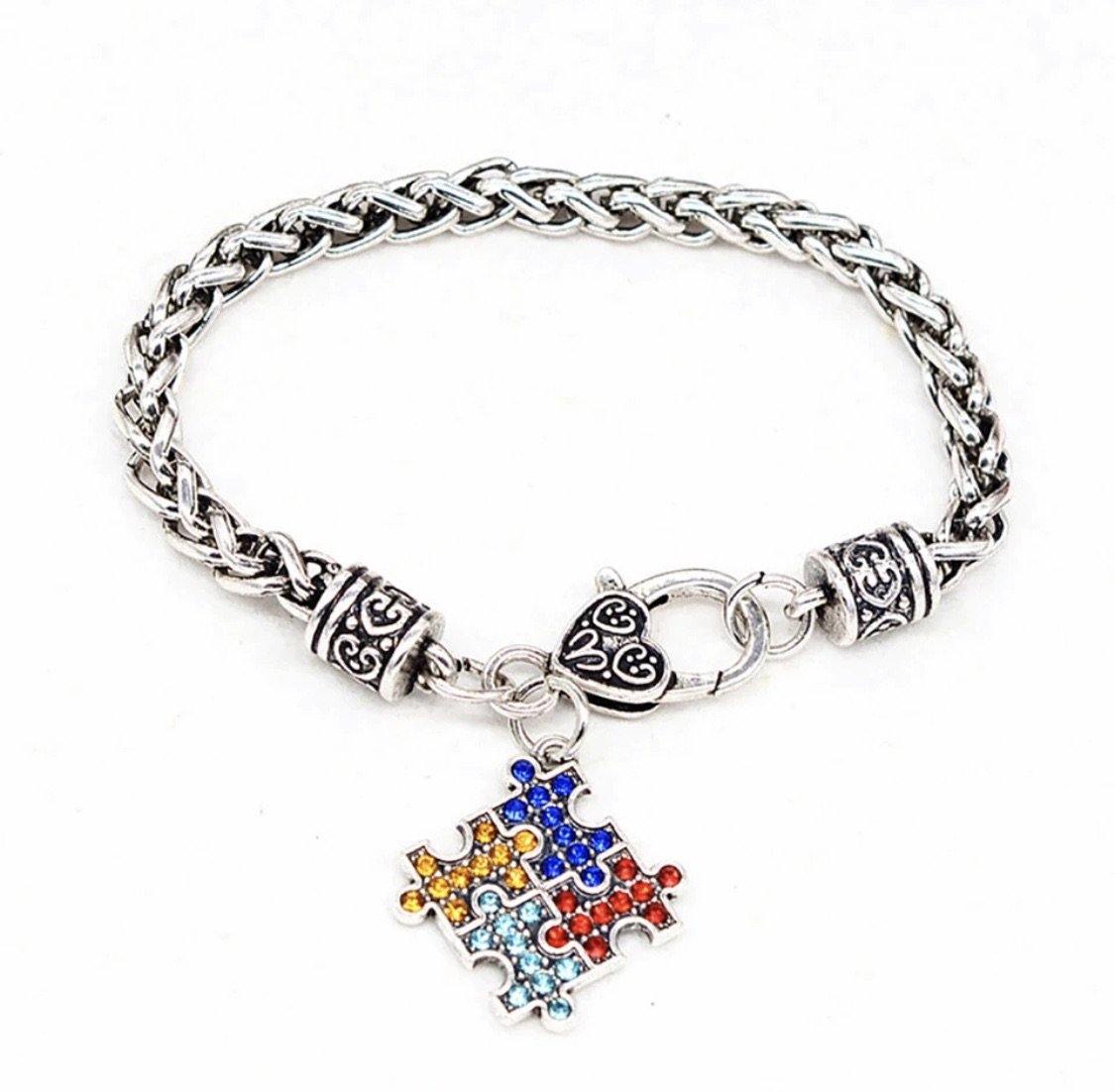 Autism awareness Unity Puzzle Script Pulley Bracelet Very nice | eBay