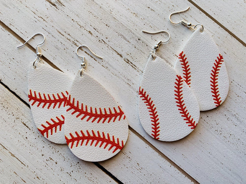 Baseball earrings | Leather