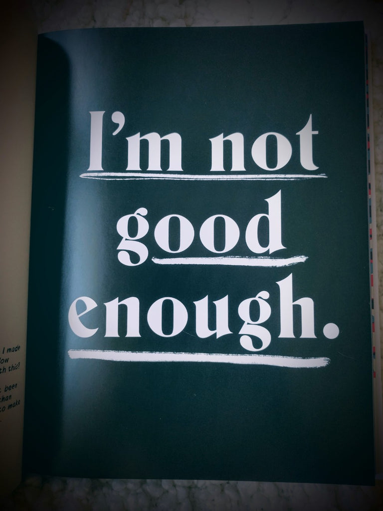 A page of a book that reads "I'm Not Good Enough"