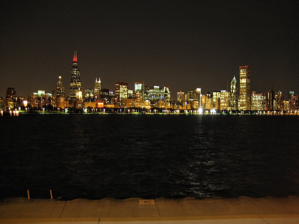 Chicago skyline at night