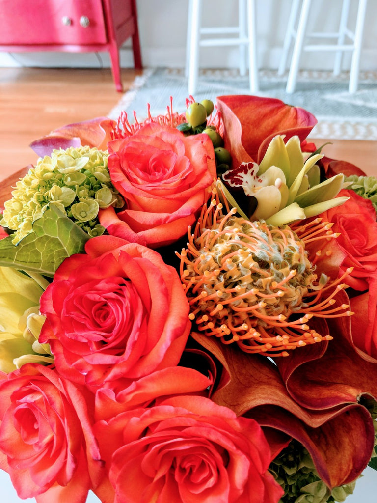 Close up of a bouquet of flowers