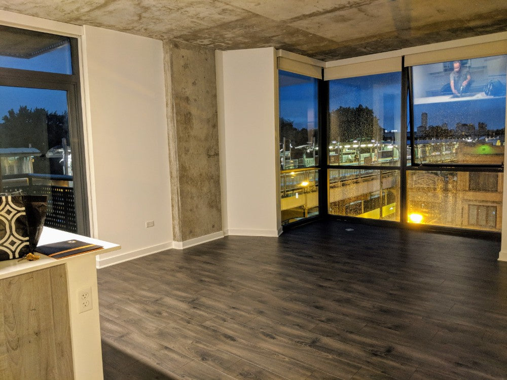 Empty modern apartment living room