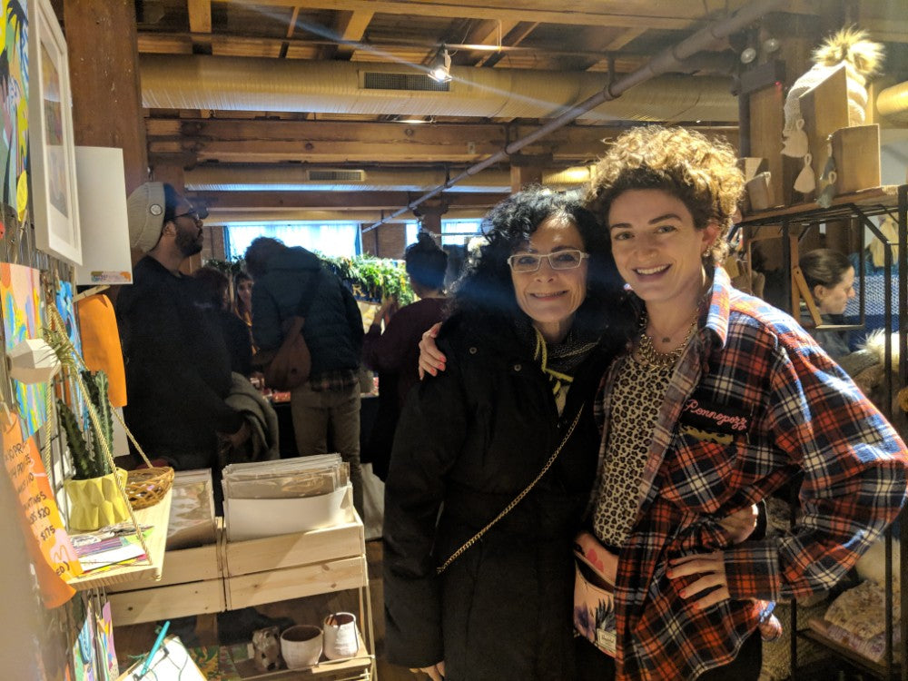 The artist and her mom at a craft show