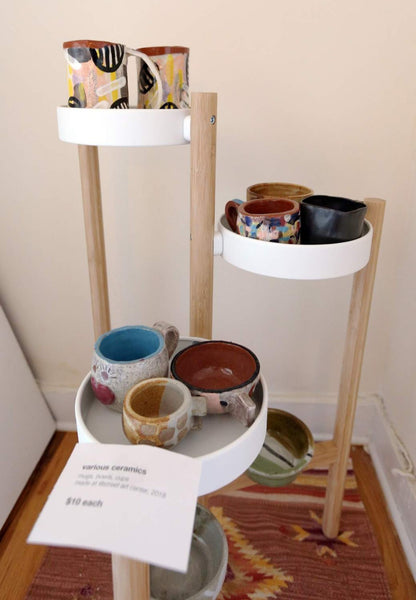 Ceramics I made displayed in a plant stand