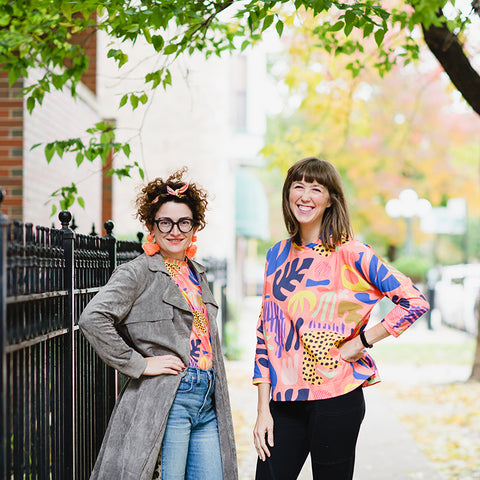 Adrianne and Bergen in Peanuts tops