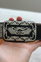 Load image into Gallery viewer, Black and White Leather Belt
