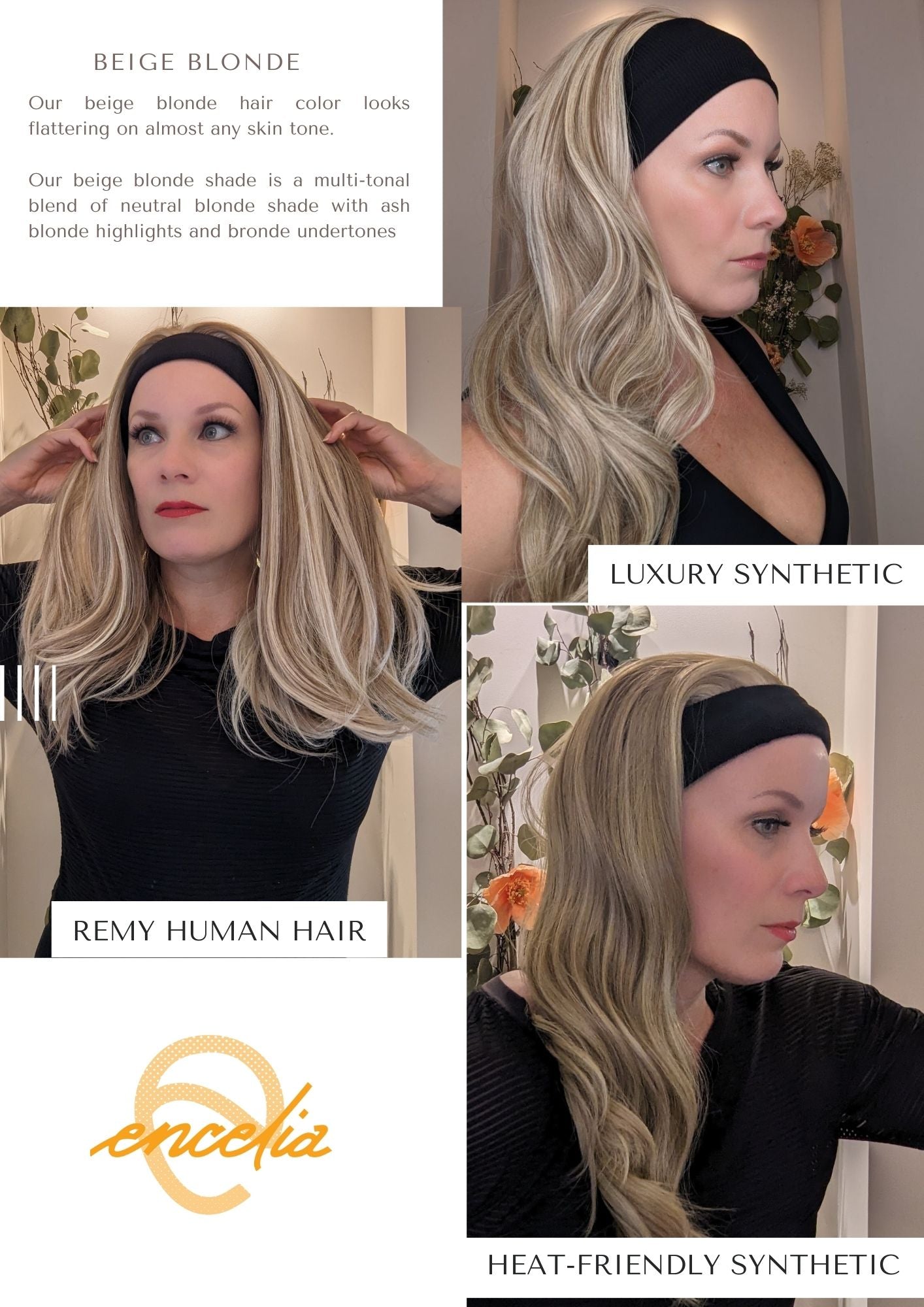 beige blonde headband wig lookbook.2