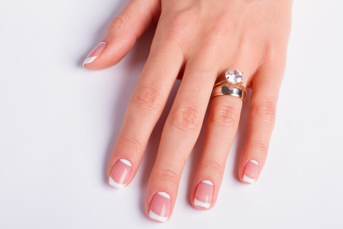 Stacked-Rings-on-woman's-finger