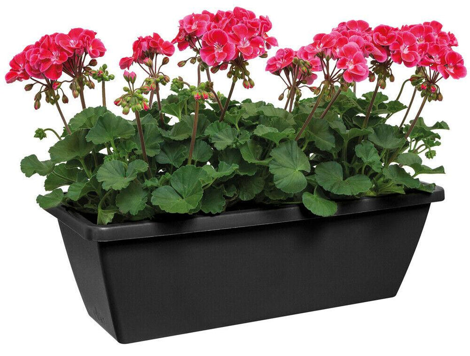 Elho 40cm Black Trough Planters Flower Pots Plant Pot — Our Small Garden