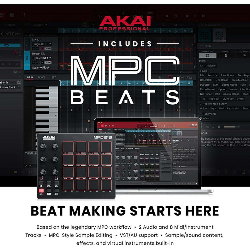 akai professional mpc studio drum midi controllor