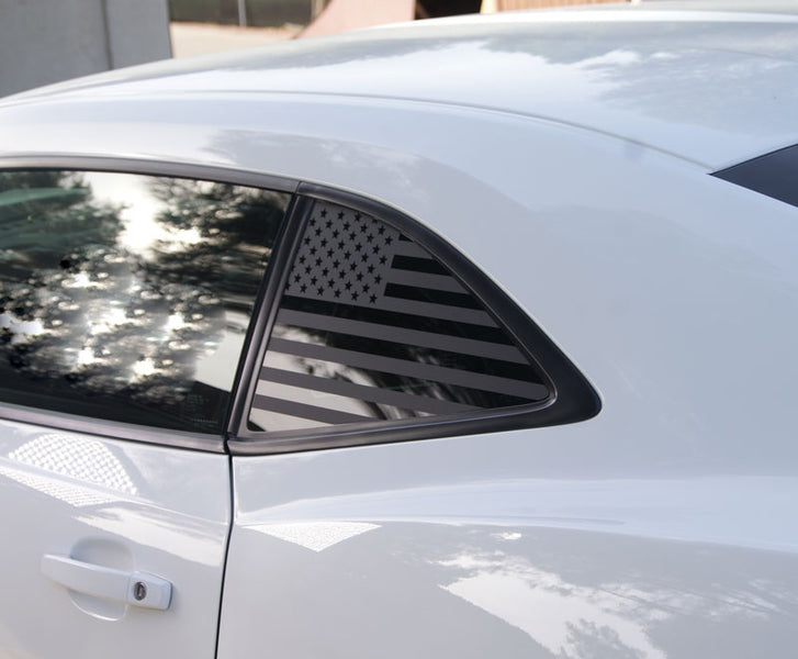 American Flag Rear Quarter Window Panel Accent Decal Kit For C8
