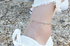 Silver ankle bracelet