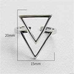 Silver triangle ring