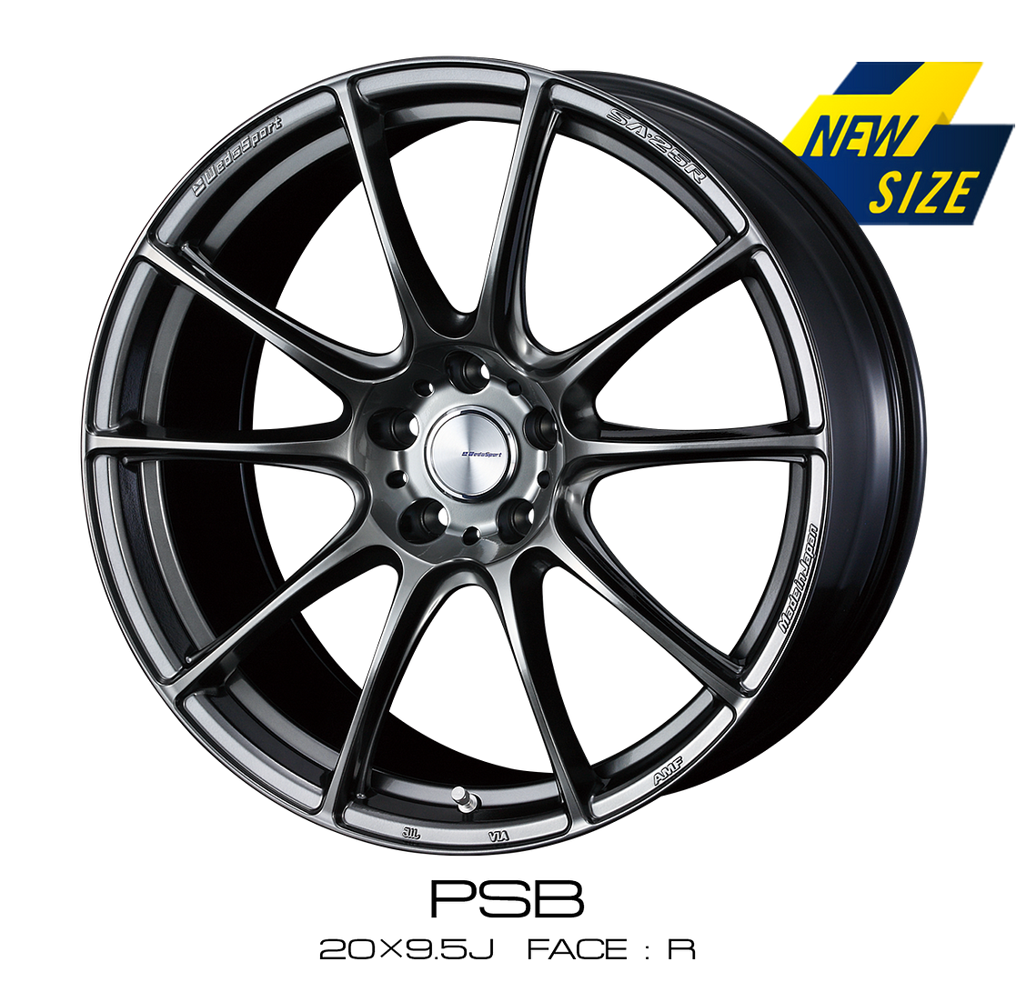 WedsSport Weds SA-25R 20x9.5J +48 5x114.3 Platinum Silver Black