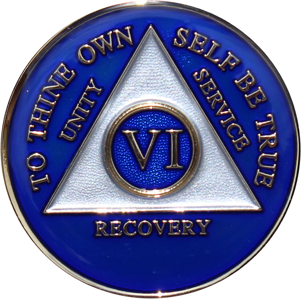 6 Year AA Medallions - Six Year Alcoholics Anonymous Coins and Chips ...