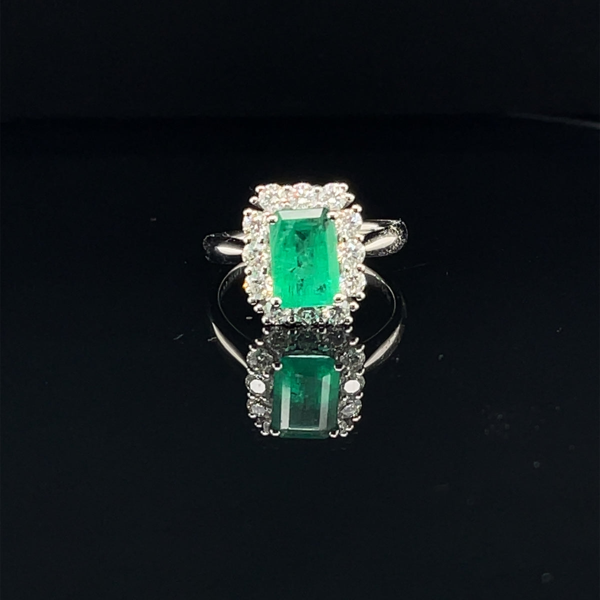 Emerald & Diamond Regal Engagement Ring in 18k White Gold - (#108-RGEM ...