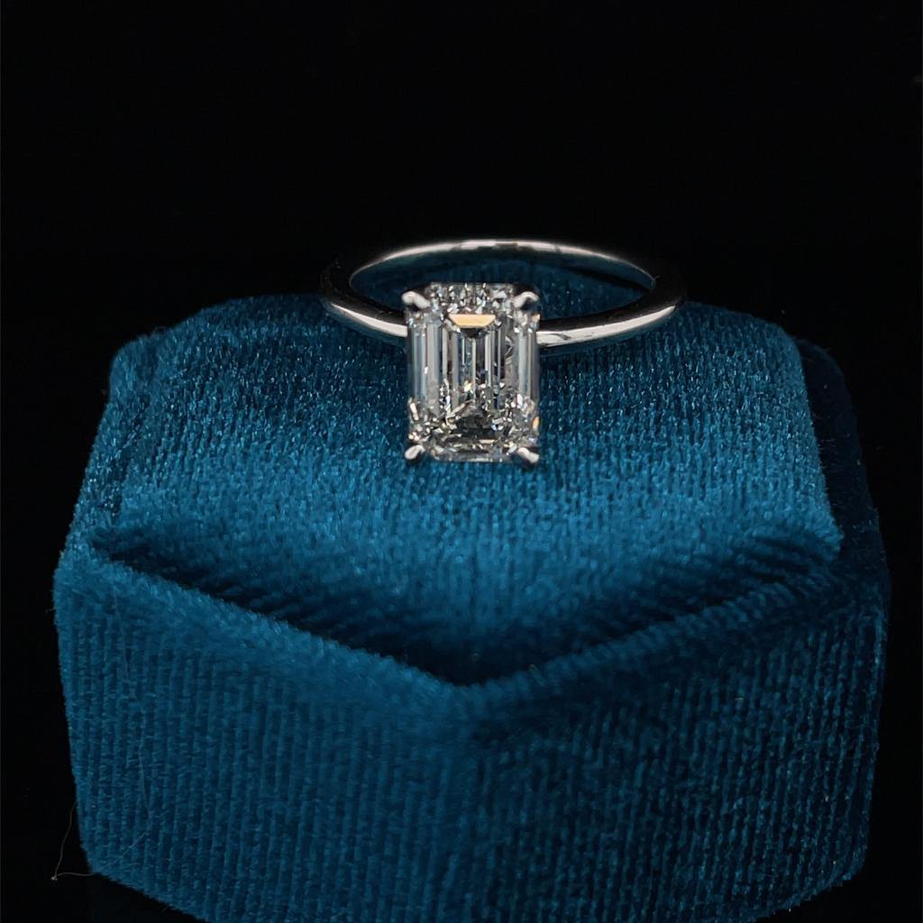 Custom Designed Emerald Cut Halo Ring - Divine & Timeless Jewelry