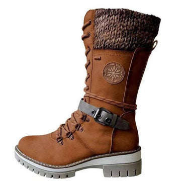 Tiosebon & Konhill - Women's New Mid-Tube Wool Stitching Boots