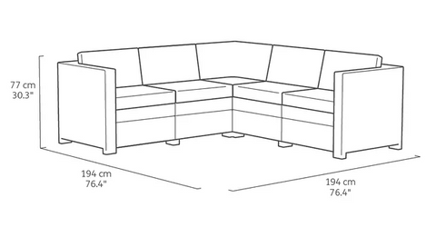 Keter Provence Corner Sofa Set Dimensions