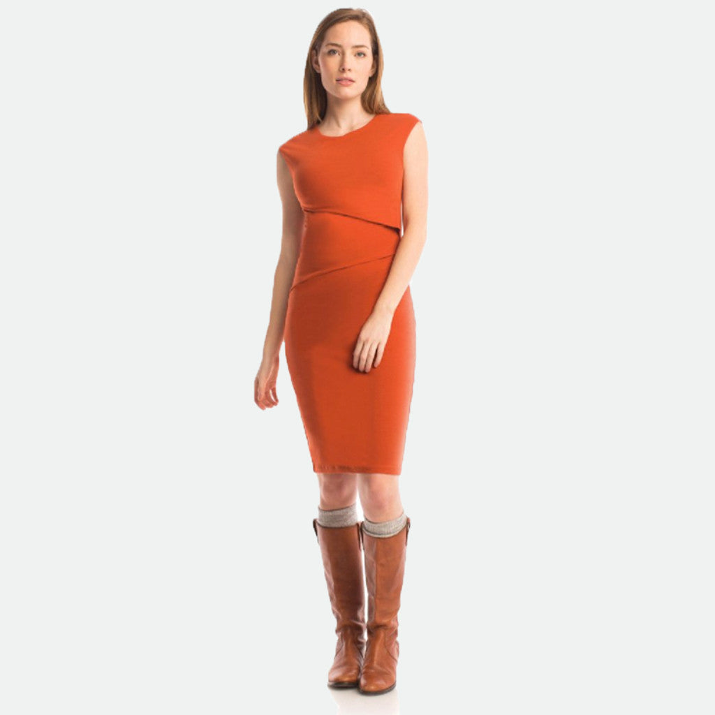 burnt orange casual dress